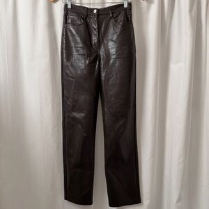 ARITZIA x WILFRED The Melina Pant High Waisted Vegan Leather Cocoa Brown | Sz: 2